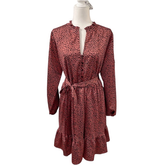 LOFT Dresses & Skirts - LOFT Animal Print Mini Dress With Belt Size L